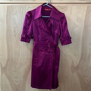 Elle Double Breasted Maroon Trench